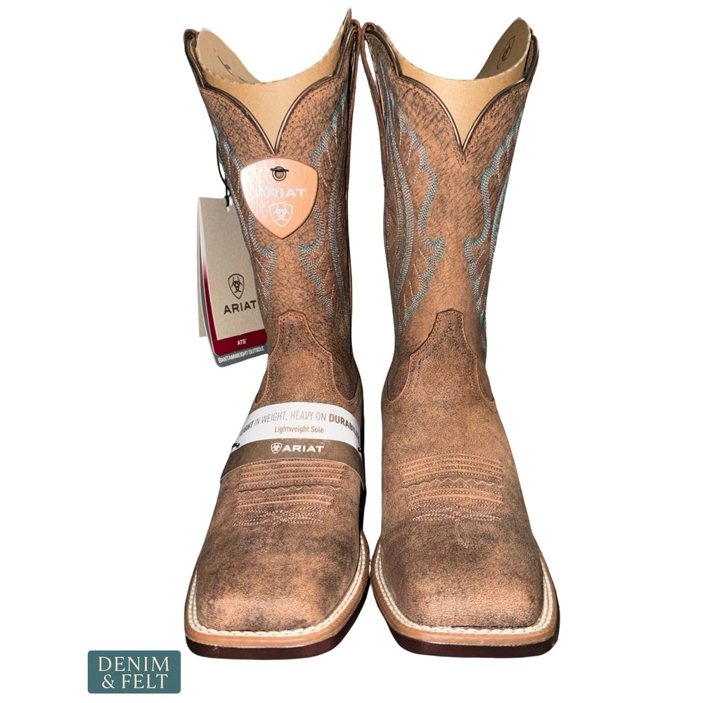 NEW Ariat PrimeTime Womens Western Boots Tack Room Brown Leather Size 9 B - Picture 6 of 14
